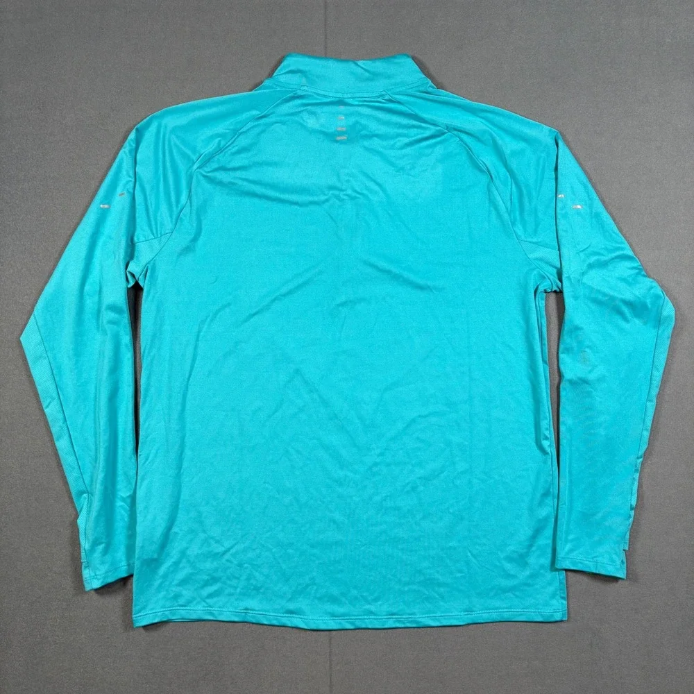 Nike Stride Mens Dri-FIT 1/2 Zip Running Mid Layer Dusty Cactus Blue Green Large